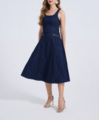 Women High Waisted Strapless Tank Dress With A Flared Sleeveless A Line Dress ESUNG