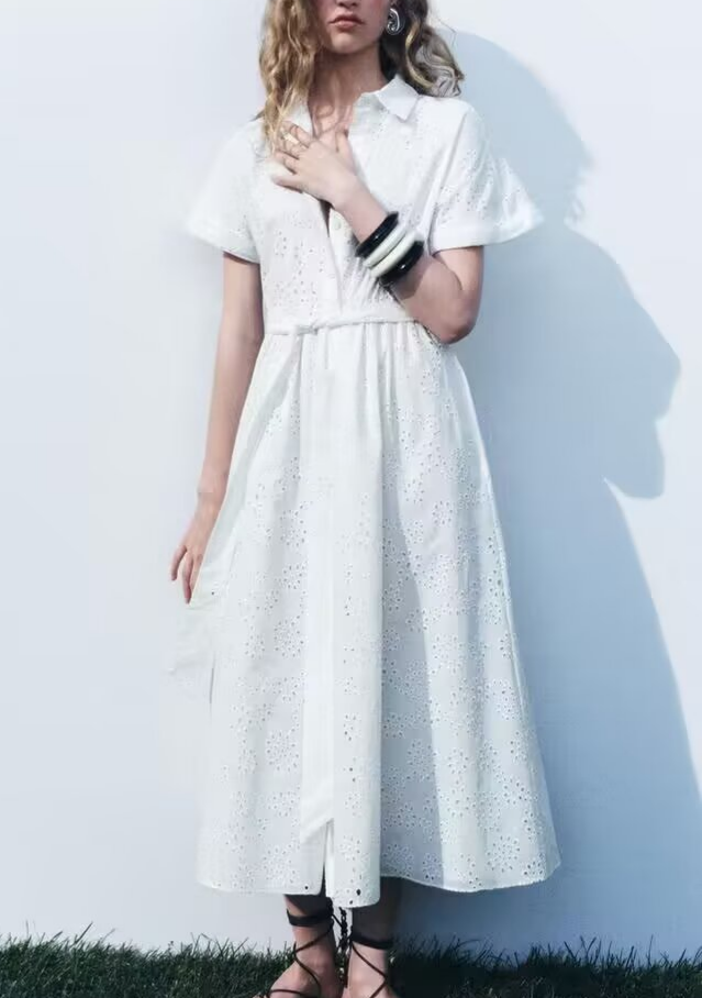 Women Wear Classic Collection Hollow Out Cutout Out Embroidered Dress flightCourse