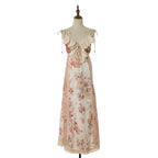 Women Vacation Print Lace Edged Halter Dress Daylight
