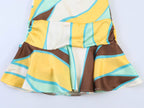 Women Clothing Slim Print Pleated Hanging Collar Dress Goyo