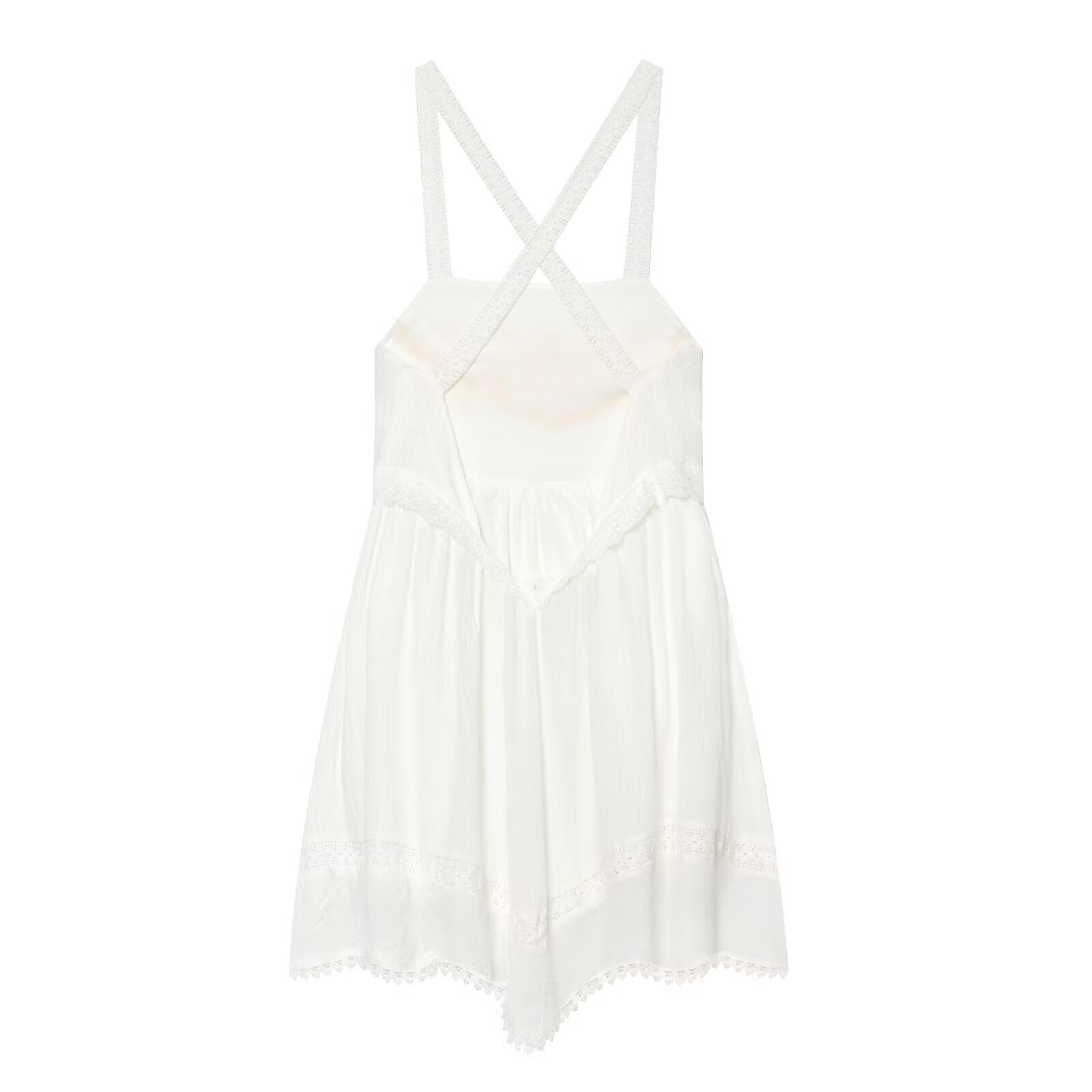 Women Clothing Summer Elegant Tulle Embroidered Mini Strap Dress Howe
