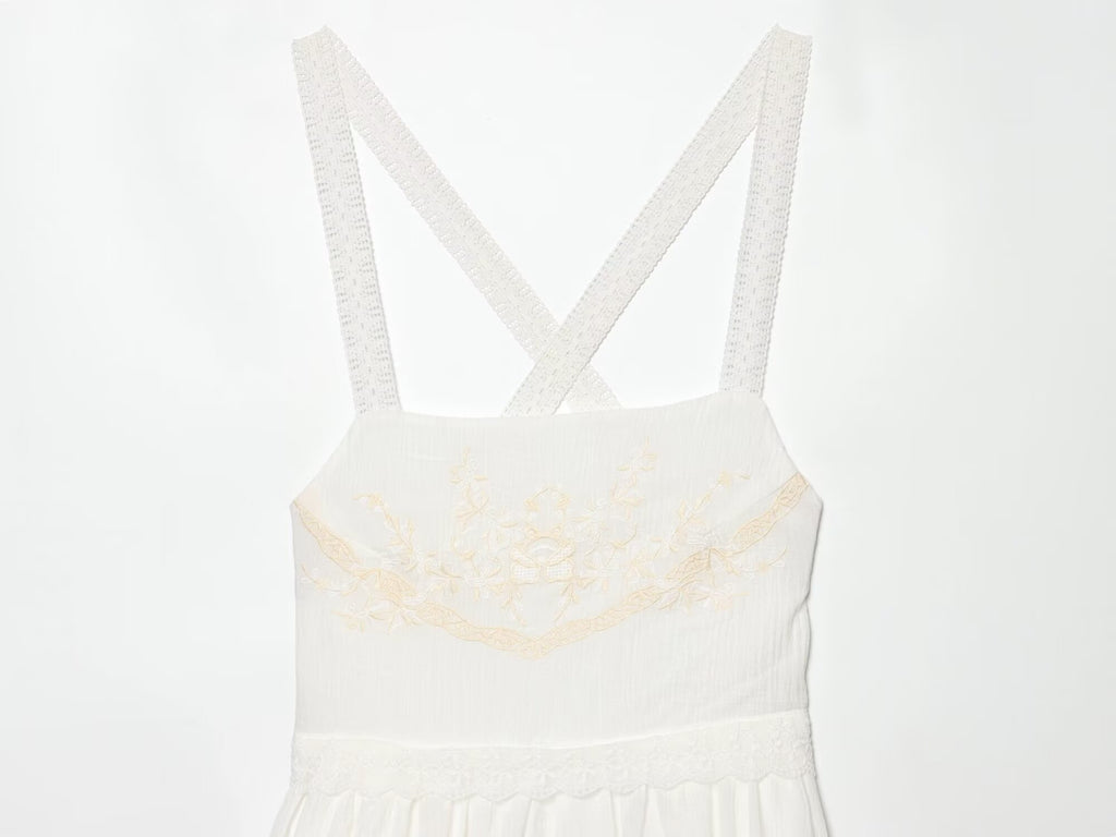 Women Clothing Summer Elegant Tulle Embroidered Mini Strap Dress Howe