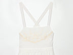 Women Clothing Summer Elegant Tulle Embroidered Mini Strap Dress Howe
