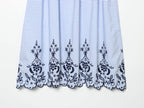 Women Clothing Summer Fashionable Lace Embroidered Plaid Midi Skirt Howe