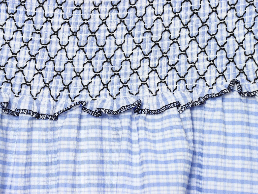 Women Clothing Summer Fashionable Lace Embroidered Plaid Midi Skirt Howe