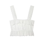 Hollow Out Cutout Embroidered Short Top Embroidery Asymmetric Midi Skirt Sets Howe