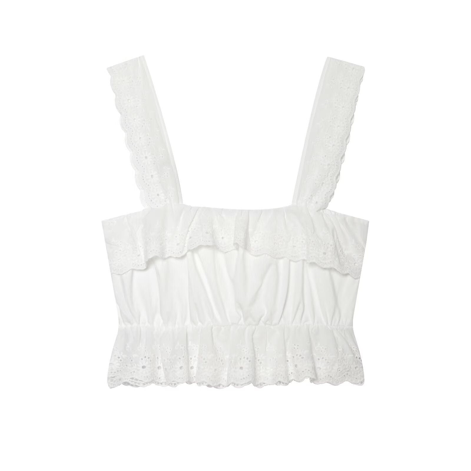 Hollow Out Cutout Embroidered Short Top Embroidery Asymmetric Midi Skirt Sets Howe