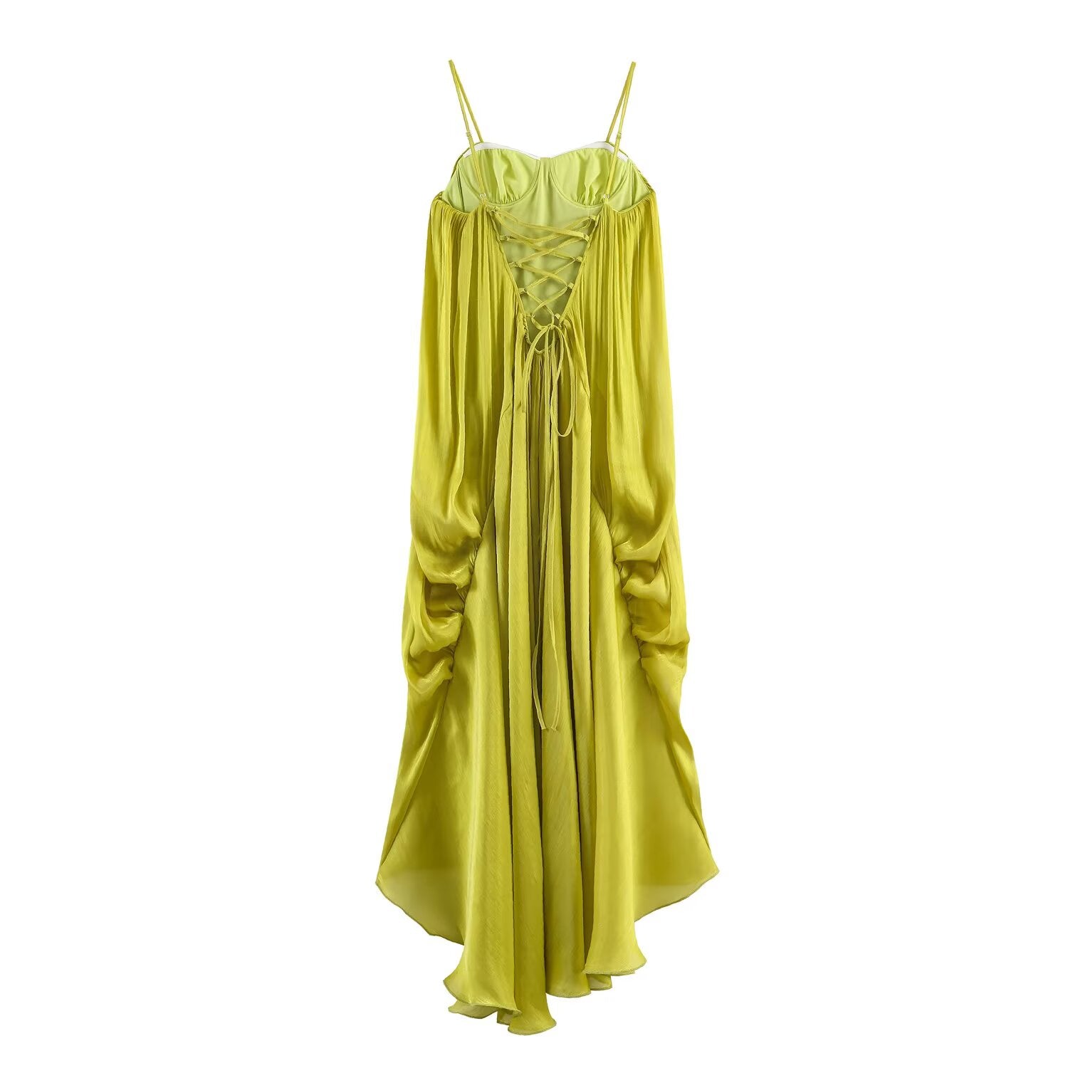 Summer Sexy Elegant Pleated Backless Strap Maxi Dress Party Dress LongZest