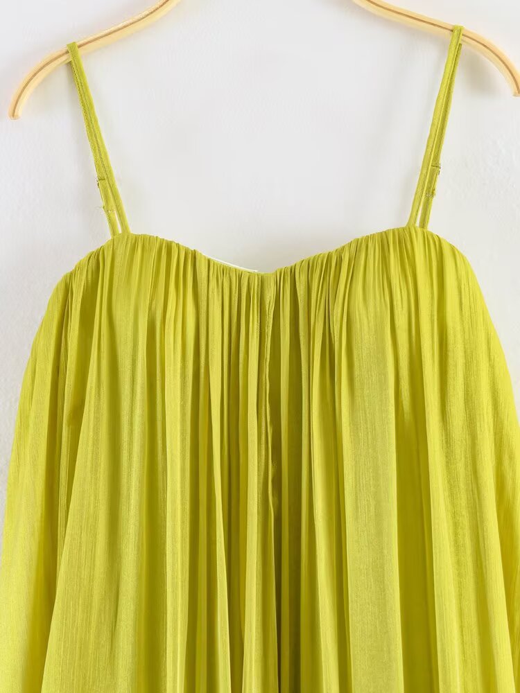 Summer Sexy Elegant Pleated Backless Strap Maxi Dress Party Dress LongZest
