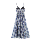 Women Clothing Summer French Vacation Loose Strap Dress LongZest