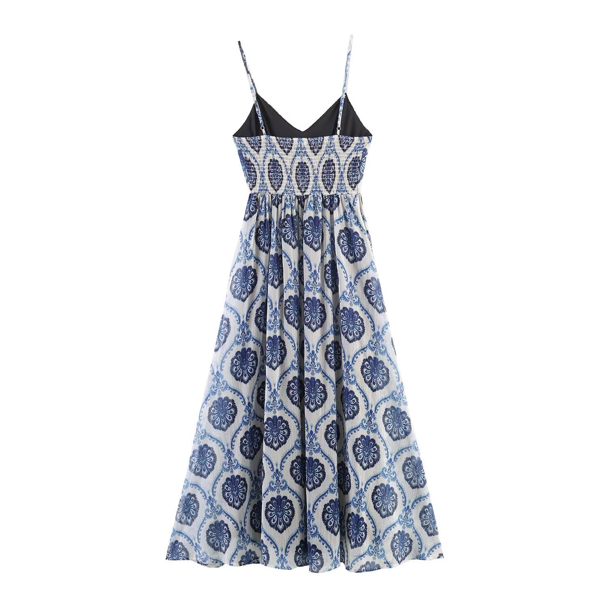 Women Clothing Summer French Vacation Loose Strap Dress LongZest