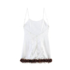 Women Clothing Western Classic All Match Furry Splicing Sling Dress LongZest