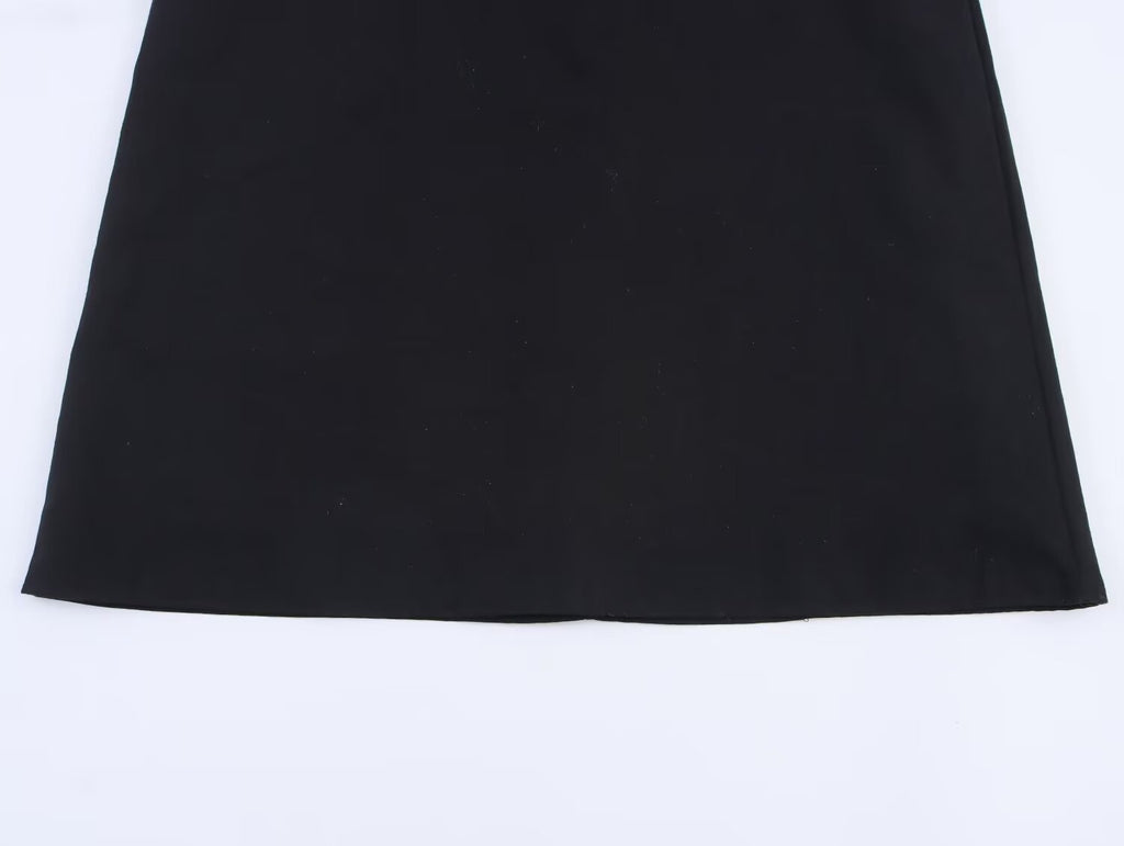 Elegant Black Slim Fit Slimming Lace Stitching Side Waist Split Sling Dress Howe