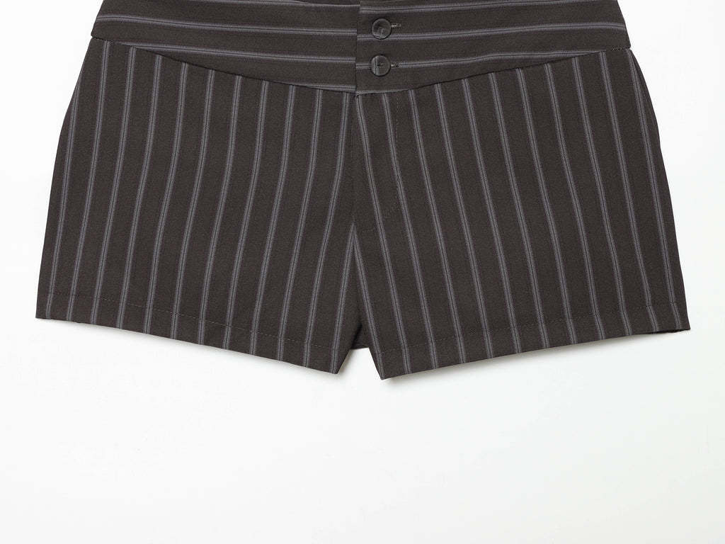 Spring Fashionable All Match Thin Striped Waist Shorts DaRoca