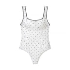 Women Clothing Gentle Sleeveless Stylish Simple Polka Dot Lace Sling Jumpsuit JiaJia