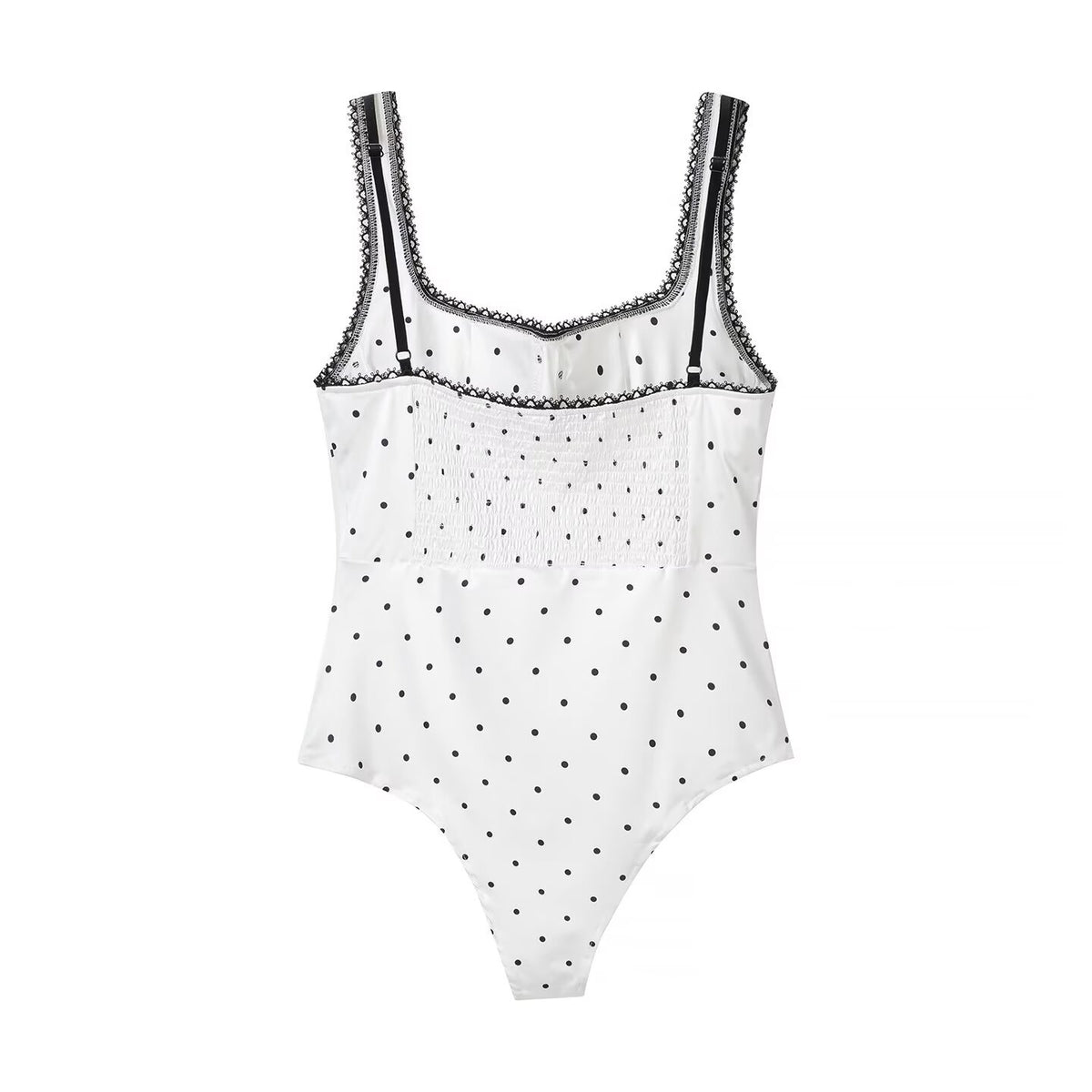 Women Clothing Gentle Sleeveless Stylish Simple Polka Dot Lace Sling Jumpsuit JiaJia