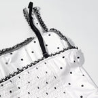 Women Clothing Gentle Sleeveless Stylish Simple Polka Dot Lace Sling Jumpsuit JiaJia