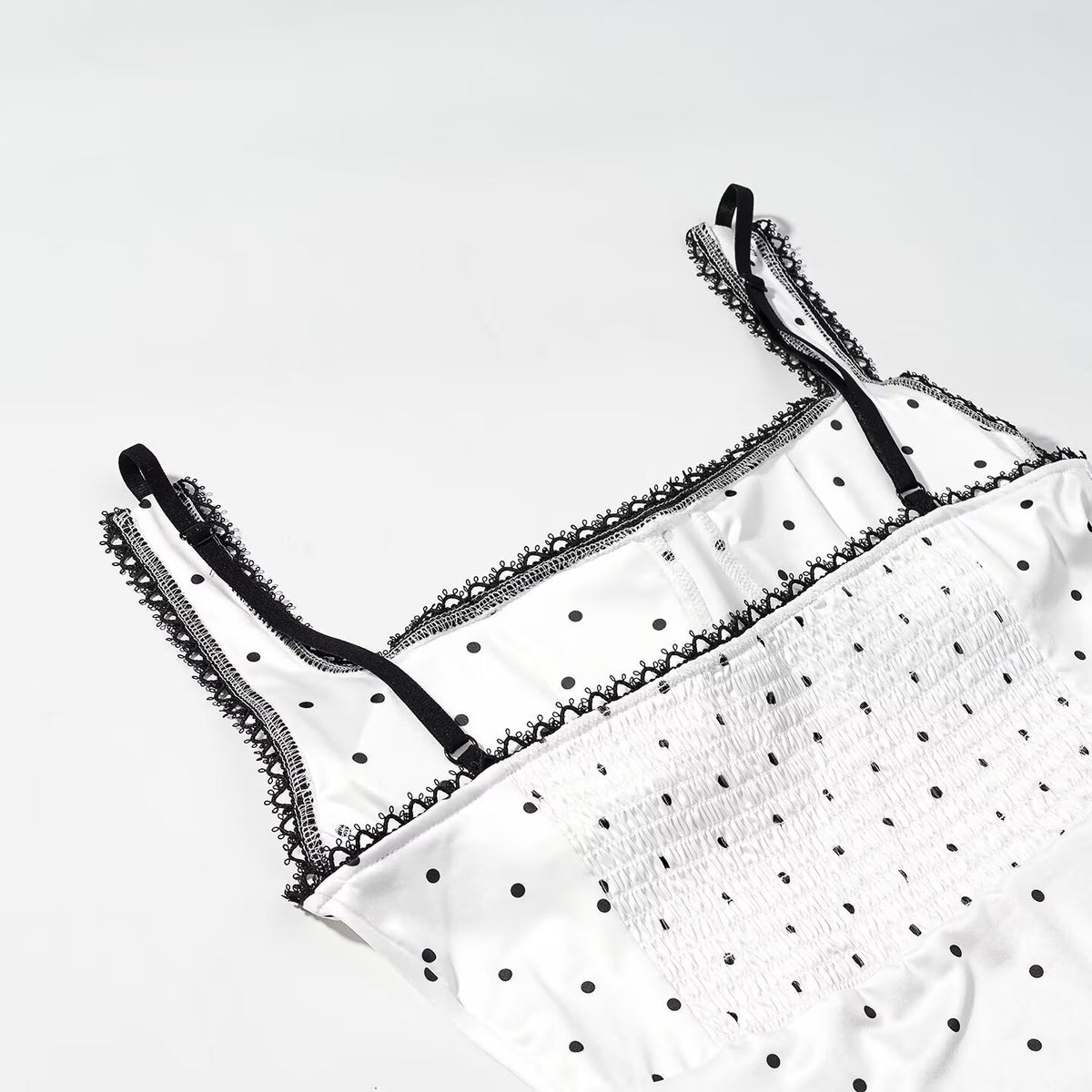 Women Clothing Gentle Sleeveless Stylish Simple Polka Dot Lace Sling Jumpsuit JiaJia