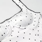 Women Clothing Gentle Sleeveless Stylish Simple Polka Dot Lace Sling Jumpsuit JiaJia