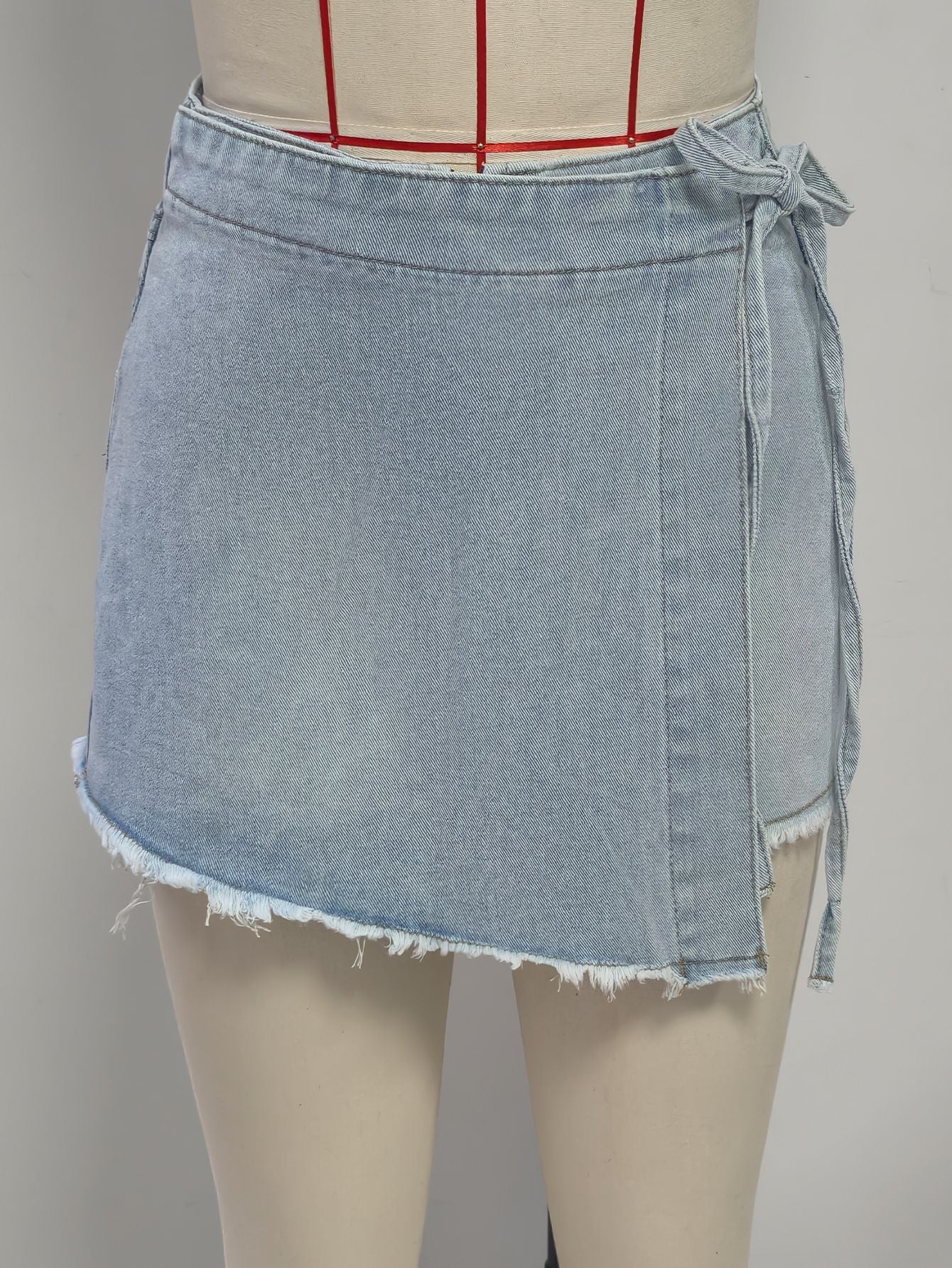 Retro Do the Old Cowboy Short Skirt Side Strap Irregular Asymmetric Raw Hem Culottes Cisco