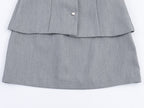 Fall Simple with Belt False Two Piece Set Crepe Dress Goyo