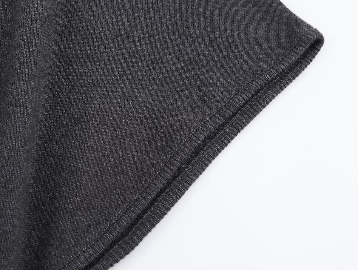 Women Clothing with Belt Knitted Mid Length Dress Goyo