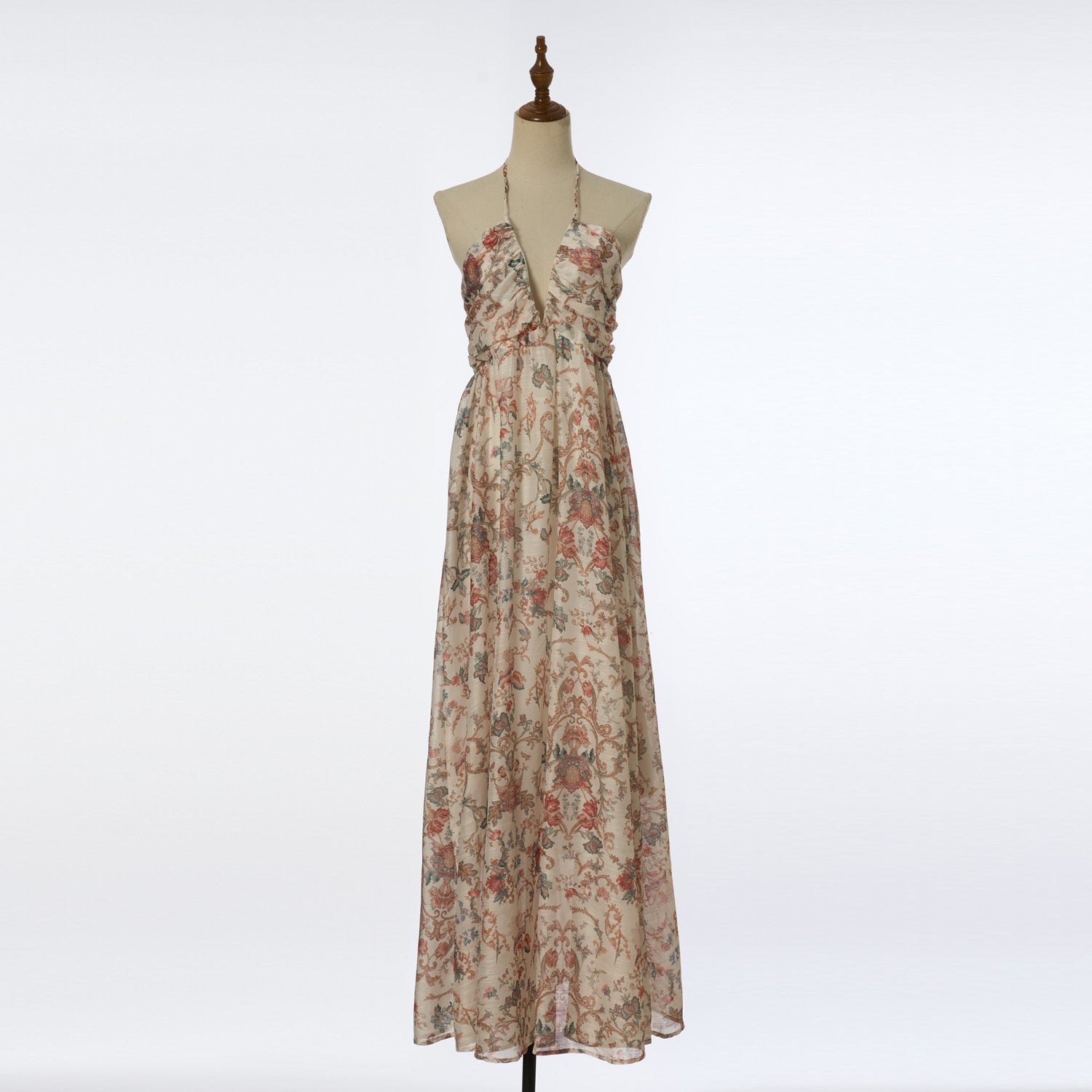 Women Summer Printed Halter Neck Strapless Dress Daylight