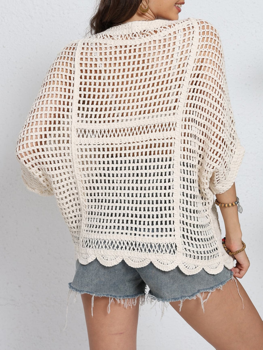 Women Summer Vacation Short Sleeved Knitted Top Reddy