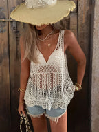 Women Summer V Neck Halter Top Reddy