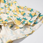 Women Clothing Fashionable All Matching Printed Floral Flounce Slim Dress JiaJia