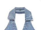 French Women Clothing Fashionable All Match Flip Halter Mini Dress Howe