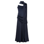 Summer Women Clothing Pleated Elegant Sleeveless Slim Fit Evening Dress Ribbon Tube Top Dress JiaJia
