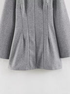 Women Clothing Summer Fashionable Simple Flared Long Sleeve Design Waist Dress LongZest