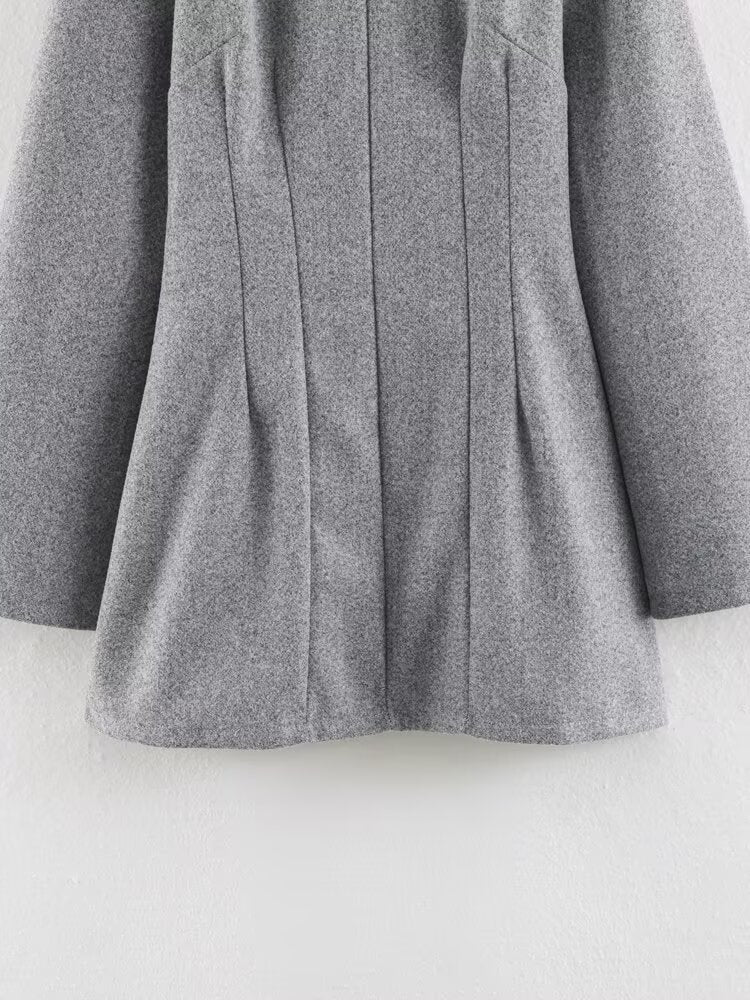 Women Clothing Summer Fashionable Simple Flared Long Sleeve Design Waist Dress LongZest