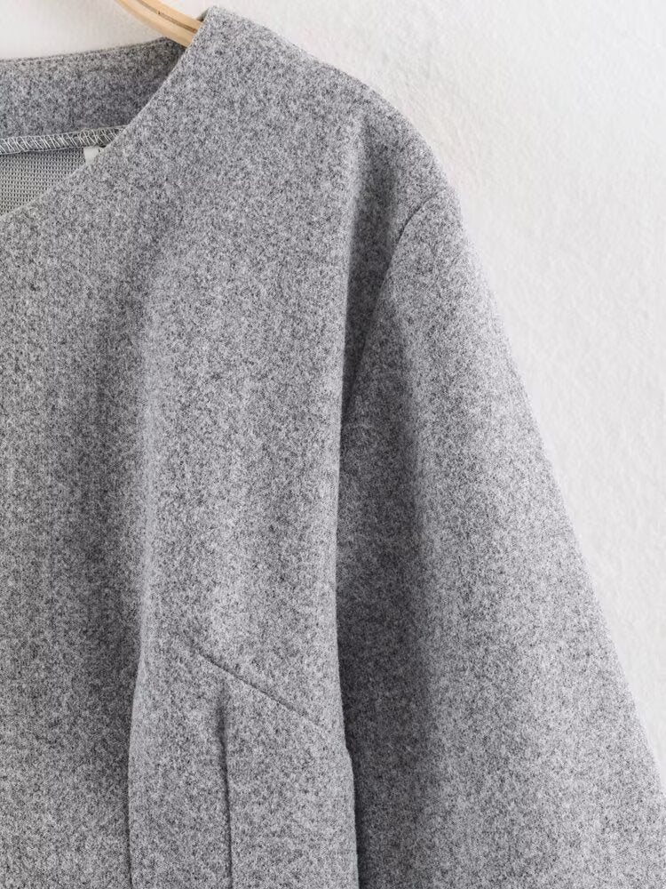 Women Clothing Summer Fashionable Simple Flared Long Sleeve Design Waist Dress LongZest