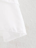Women Clothing Summer Lace V neck Patchwork Ruffled French White Shirt LongZest