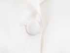 Women Clothing Simple Elegant White Slim Fit Backless Silk Satin Texture Short Blazer SenDa