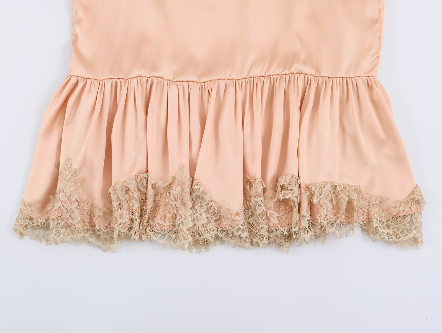 Women Clothing Summer Lace Silk Satin Texture Underwear Strap Dress SenDa