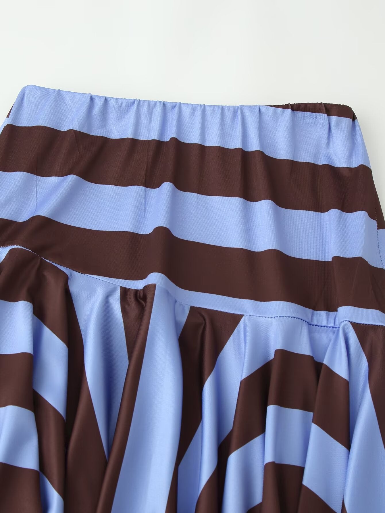 Women Clothing Western Striped Asymmetric Skirt CHEN