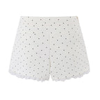 Sexy Lace Stitching Polka Dot Skirt Women Summer Anti Exposure Slimming False Two Piece Sheath Short Skirt Aiostar