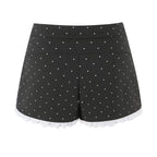 Sexy Lace Stitching Polka Dot Skirt Women Summer Anti Exposure Slimming False Two Piece Sheath Short Skirt Aiostar