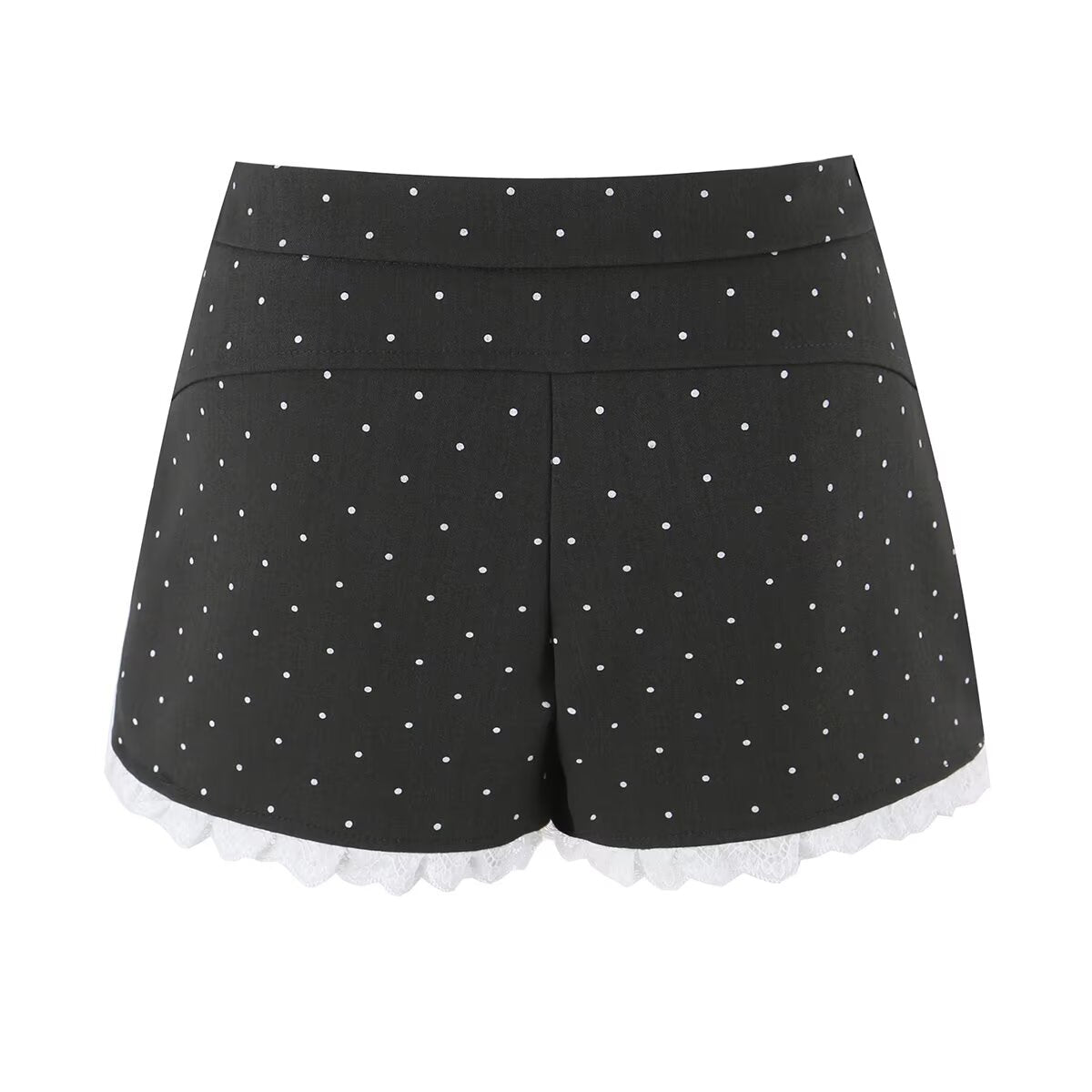 Sexy Lace Stitching Polka Dot Skirt Women Summer Anti Exposure Slimming False Two Piece Sheath Short Skirt Aiostar
