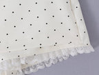 Sexy Lace Stitching Polka Dot Skirt Women Summer Anti Exposure Slimming False Two Piece Sheath Short Skirt Aiostar