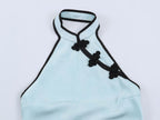 Women Clothing Cold Feeling Dark Pattern Jacquard Halter Improved Cheongsam Long Slimming Dress SenDa