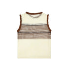 Women Clothing Summer Artistic Contrast Color Design round Neck Knitted Vest Top Howe