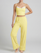 Chest Pad Yoga Vest Summer Gym Training Clothes High Elastic All Match Wide Leg Pants Sports Two Piece Sets YiGlo