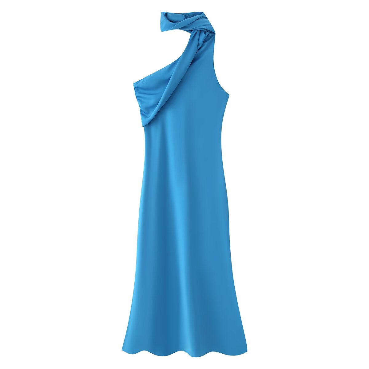 Women Clothing Asymmetric Scarf with Sexy Slim Fit Midi Skirt Long Dress CHEN