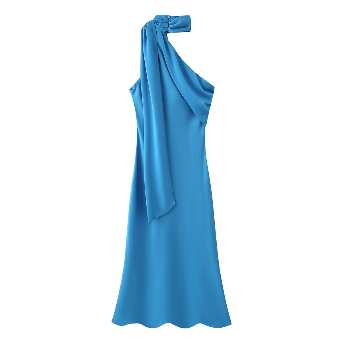 Women Clothing Asymmetric Scarf with Sexy Slim Fit Midi Skirt Long Dress CHEN