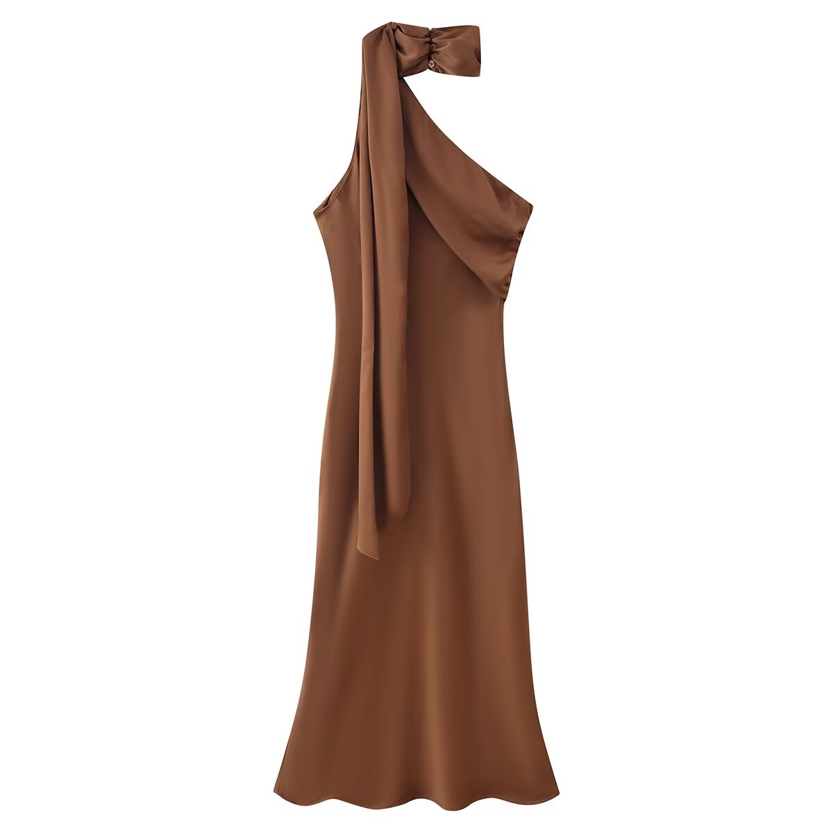 Women Clothing Asymmetric Scarf with Sexy Slim Fit Midi Skirt Long Dress CHEN