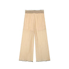Women Clothing Color Contrast Stitching Vest Top Wide Leg Pant Sets Howe